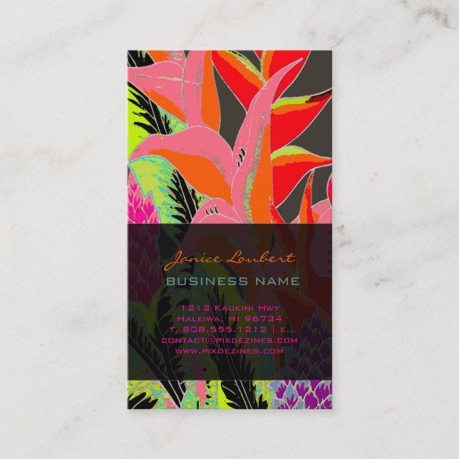 PixDezines Hawaiian Jungle 3 Business Card (Front)