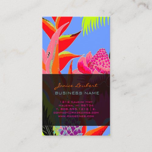 PixDezines Hawaiian Jungle 3 - custom background Business Card Templates