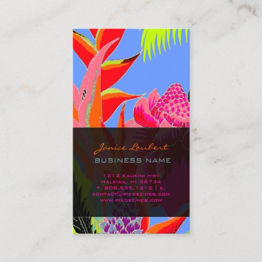 Customizable PixDezines Hawaiian Jungle 3 - custom background Business Card Templates