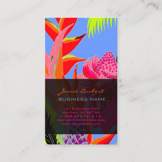 PixDezines Hawaiian Jungle 3 - DIY Background Business Card (Front)