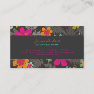 PixDezines Hawaiian Jungle/Custom Background color Business Card