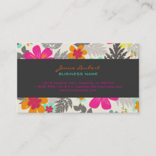 PixDezines Hawaiian Jungle/Custom Background color Business Card