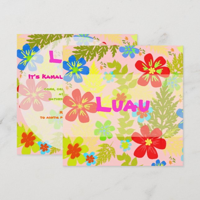PixDezines hawaiian jungle/DIY background color Invitation (Front/Back)