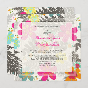 PixDezines HAWAIIAN JUNGLE/DIY BCKGRND/FELT ECRU Invitation