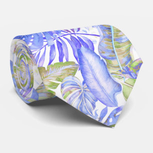 PixDezines Hawaiian Jungle Purple Green Neck Tie