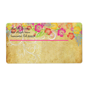 PixDezines Hawaiian Leis of Hibiscus Label