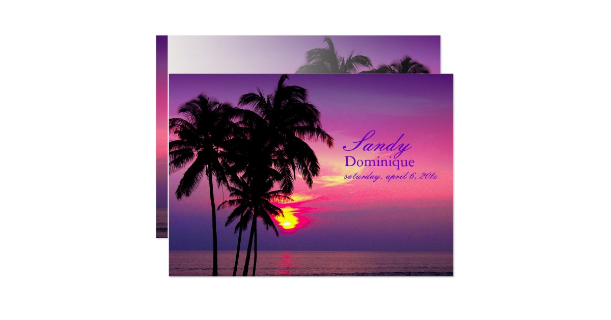 PixDezines Hawaiian Sunset tropical wedding Card | Zazzle.com