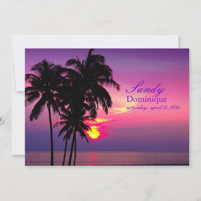 PixDezines Hawaiian Sunset tropical wedding Invitation (Front)