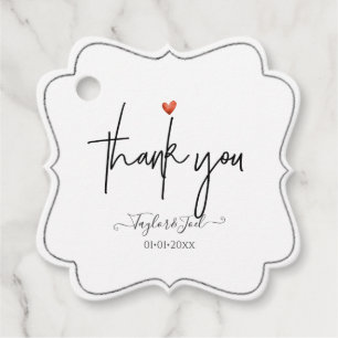 PixDezines Heart Thank You Signature Script Favor Tags