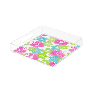 PixDezines hibiscus Acrylic Tray