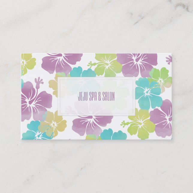PixDezines Hibiscus/DIY Background Color Business Card (Front)