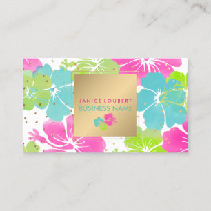 PixDezines Hibiscus/Gold Specks/DIY Background Business Card