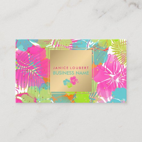 PixDezines hibiscusrainforestDIY background Business Card