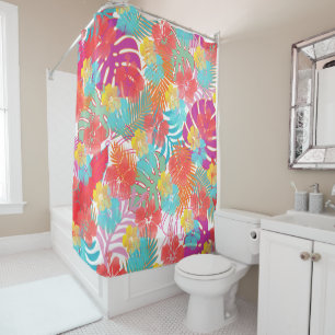 PixDezines Hibiscus/Rainforest/DIY Background Shower Curtain