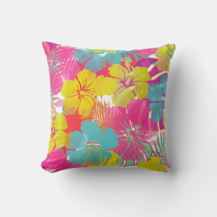 PixDezines Hibiscus/Rainforest/DIY Background Throw Pillow