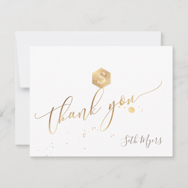 PixDezines Honeycomb Bar Mitzvah Thank You ✡ RSVP Card (Front)