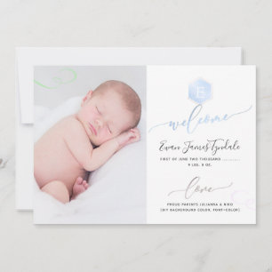 PixDezines Honeycomb Birth Announcement, Boy Announcement