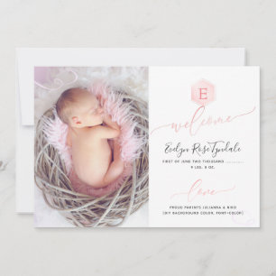 PixDezines Honeycomb Birth Announcement, Girl Announcement