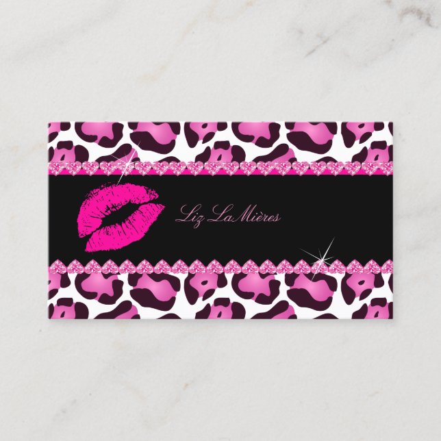 PixDezines hot lips+sassy jaguar Business Card (Front)