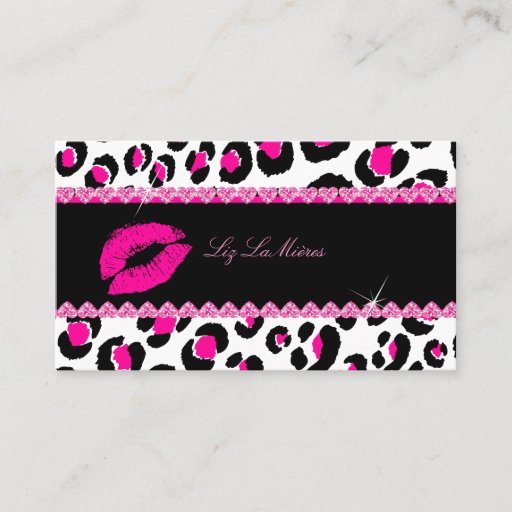 Customizable PixDezines hot lips+sassy leopard Business Card