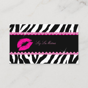 PixDezines hot lips+sassy zebra Business Card