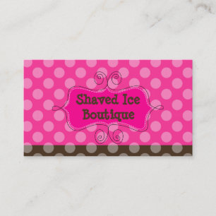 PixDezines Hot Pink + Chocolate Polka Dots Business Card