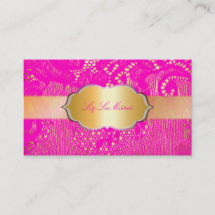 PixDezines HOT PINK LACE Business Card