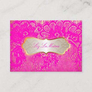 PixDezines HOT PINK LACE Business Card