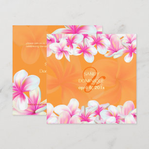 PixDezines hot pink plumeria/DIY background color Invitation