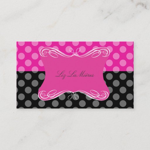 Customizable PixDezines Hot Pink Polka Dots Business Card