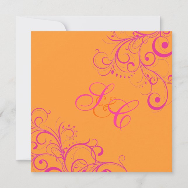 PixDezines Hot PInk Swirls/DIY background Invitation (Front)