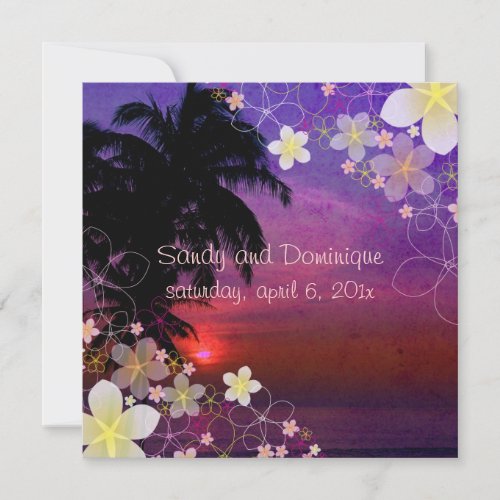 PixDezines hula dream/plumeria/beach/tropical Invitation