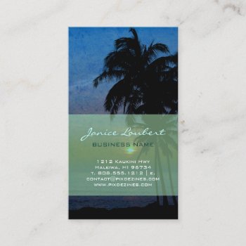 Pixdezines Hula Sunset Business Card by Create_Business_Card at Zazzle
