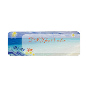 PixDezines hula wave/plumeria/starfish Label