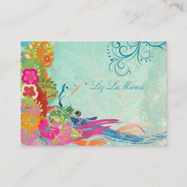 PixDezines hula waves Business Card (Front)