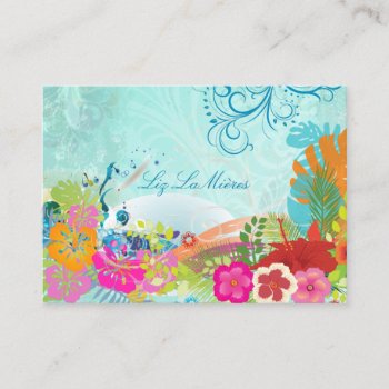 Pixdezines Hula Waves Business Card by Create_Business_Card at Zazzle