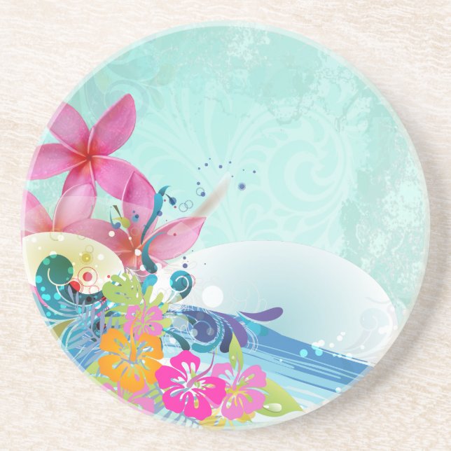 PixDezines hula waves Coaster (Front)