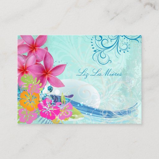 Customizable PixDezines hula waves Business Card Template