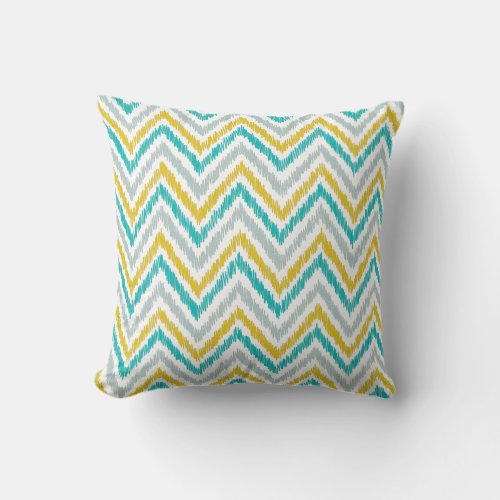 PixDezines ikat chevrondiy background color Throw Pillow