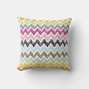 PixDezines ikat chevron/diy background Throw Pillow