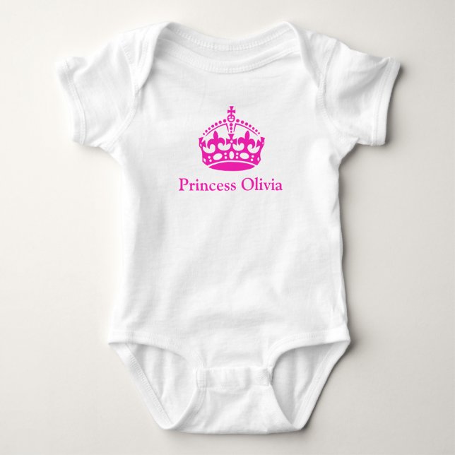PixDezines Imperial Crown/Hot Pink/Princess ..DIY Baby Bodysuit (Front)