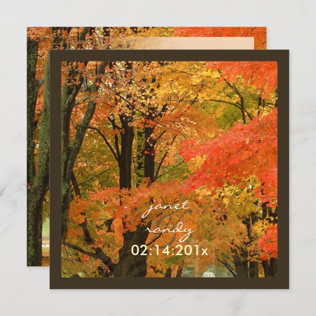 PixDezines IN THE WOODS/FALL WEDDING/DIY events Invitation (Front/Back)