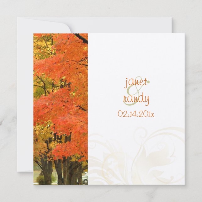 PixDezines in the woods, fall weddings/DIY events Invitation (Front)