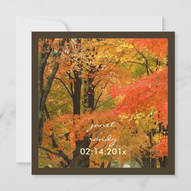 PixDezines in the woods, fall weddings/DIY events Invitation (Front)
