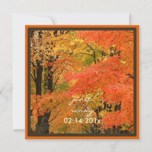 PixDezines in the woods, fall weddings/DIY events Invitation