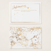 PixDezines Information Cards/Marble /White+Gold (Front & Back)
