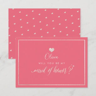 PixDezines Iridescent Blush+Coral, Maid of Honor Invitation