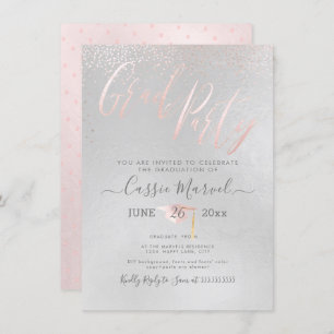 PixDezines Iridescent Blush Pink 2019 Grad Party Invitation
