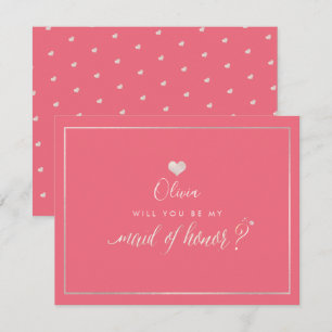 PixDezines Iridescent Blush Pink, Maid of Honor Invitation