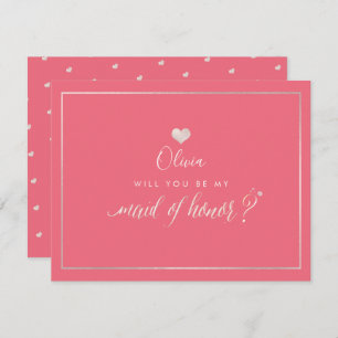 PixDezines Iridescent Blush Pink, Maid of Honor Invitation